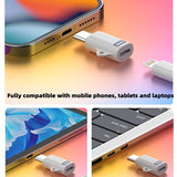 Compatible with iPhone, Lightning to USB-C adapter compatible with e.g. iPhone 15 White - Front View