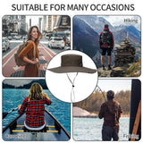 UV Protection Sun Hats for Hiking and Safari, Wide Brim Cap - 45-Degree Angle