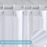 Waterproof Mildew Resistant Shower Curtain, White 200x220cm Fabric Polyester, Compatible with Bathtub or Bathroom, Washable - Front View