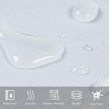 Waterproof Mildew Resistant Shower Curtain, White 200x220cm Fabric Polyester, Compatible with Bathtub or Bathroom, Washable - 45-Degree Angle