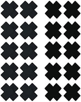 10-pack Disposable X, Plus Sign, Cross Self-Adhesive Satin Nipple Cover Pasties Stickers Black Black Black