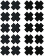 10-pack Disposable X, Plus Sign, Cross Self-Adhesive Satin Nipple Cover Pasties Stickers Black Black Black
