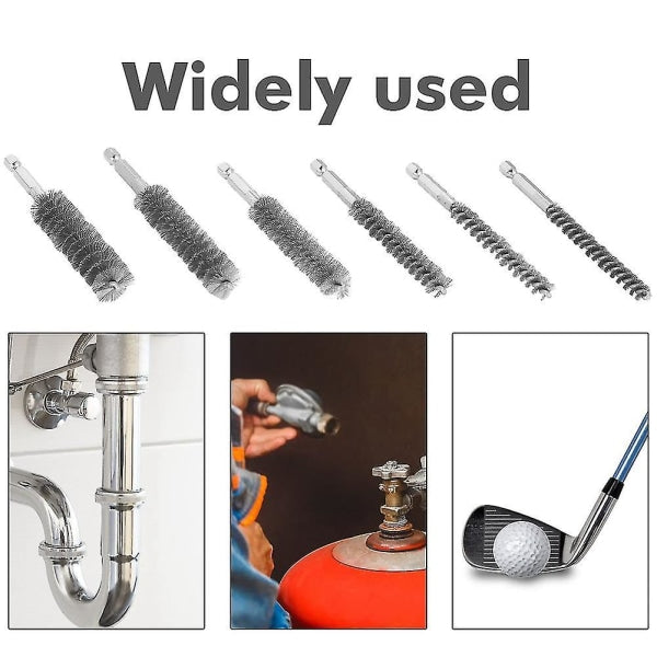 6-Piece Wire Brush Set for Drills, Multiple Sizes for Cleaning, Compatible with Most Brands