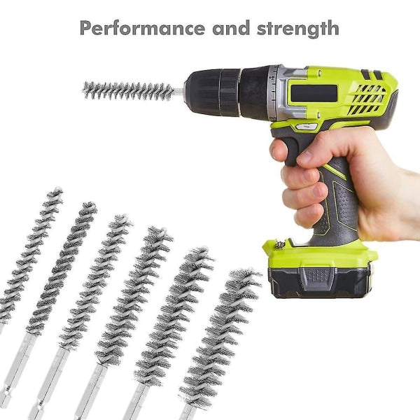 6-Piece Wire Brush Set for Drills, Multiple Sizes for Cleaning, Compatible with Most Brands