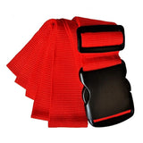 Red Luggage Straps 2-Pack with Metal Luggage Tags Adjustable Suitcase Strap Set - Front View