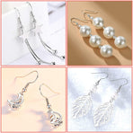925 Silver Earring Hooks for Jewelry Making, Hypoallergenic Earring Hooks Accessories, 100 Earring Hooks, 150 Ear Plugs, SQBB