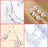 925 Silver Earring Hooks for Jewelry Making, Hypoallergenic Earring Hooks Accessories, 100 Earring Hooks, 150 Ear Plugs, SQBB - Front View