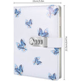 A5 Creative Password Journal with Lock, PU Leather Diary with Combination Lock Password Diary for Notebook Locking Time Book (Style 1)