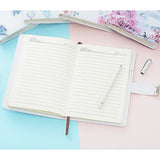 A5 Creative Password Journal with Lock, PU Leather Diary with Combination Lock Password Diary for Notebook Locking Time Book (Style 1) - Top-Down View