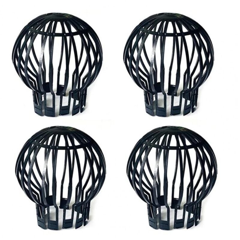 4-Pack Plastic Downspout Protectors - Compatible with Various Downspouts, Prevents Blockages from Leaves, Moss, Mud, Debris, 4 Units