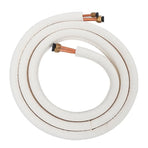 Air Conditioning Pipe 3M White Insulated Copper 1/4+3/8 with Brass Fitting Set Compatible with Tempsa