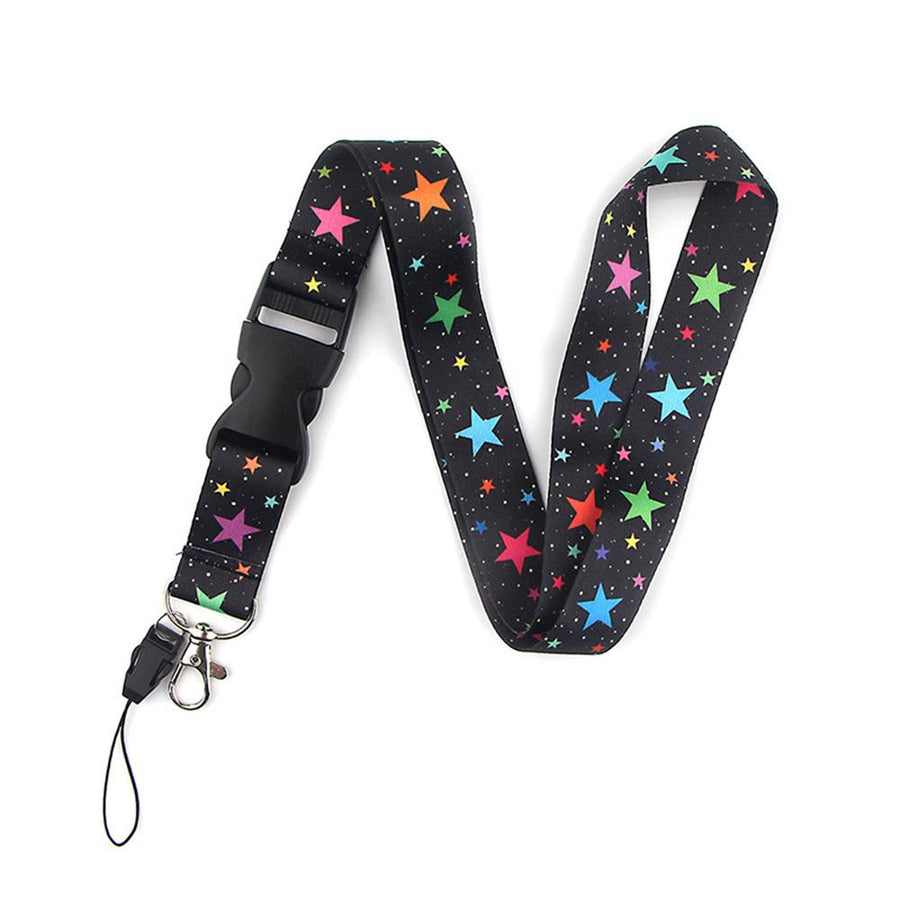 Smooth Sunflower, Stars Lanyard Black