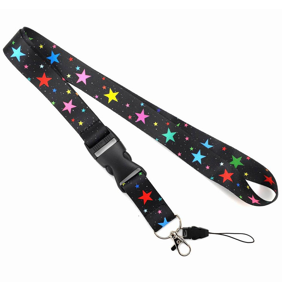 Smooth Sunflower, Stars Lanyard Black