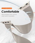 Compatible with Apple Watch Band Milanese Loop Series 9 8 7 6 SE 5 3 Ultra 2 Sizes 38mm 40mm 41mm 42mm 44mm 45mm 49mm Black