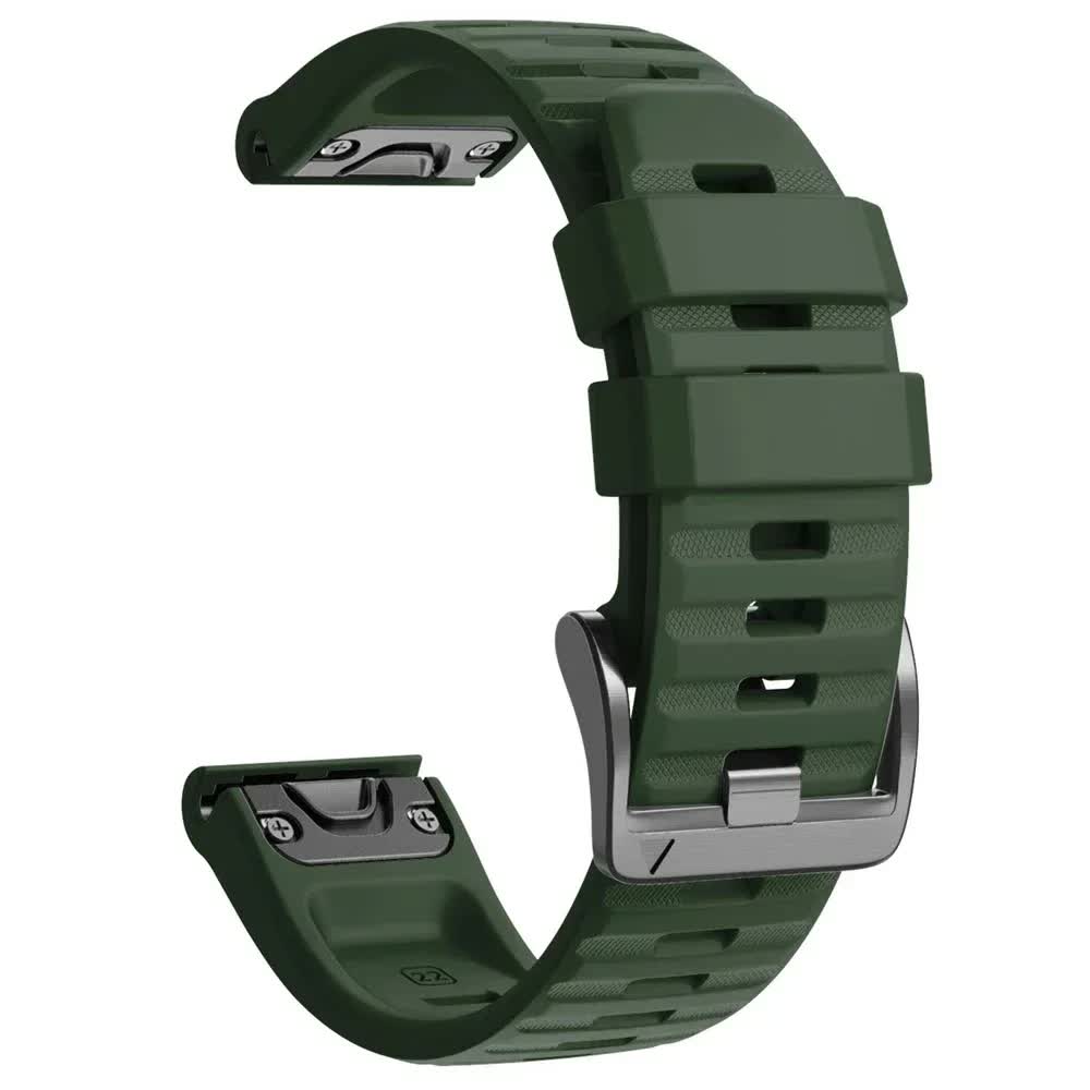 Silicone Strap for Garmin Fenix 7X 7 Pro Solar 6X 6 Sapphire 5 5X Plus 3 3HR Epix Compatible with Garmin QuickFit 22mm 26mm Army Green Watch Band