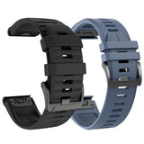 Silicone Strap for Garmin Fenix 7X 7 Pro Solar 6X 6 Sapphire 5 5X Plus 3 3HR Epix Compatible with Garmin QuickFit 22mm 26mm Army Green Watch Band - Front View