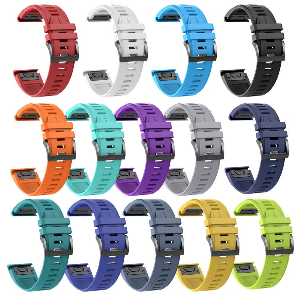 Silicone Strap for Garmin Fenix 7X 7 Pro Solar 6X 6 Sapphire 5 5X Plus 3 3HR Epix Compatible with Garmin QuickFit 22mm 26mm Army Green Watch Band