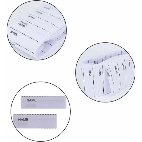 200 pcs iron-on labels woven labels Name labels with names to write labels School name labels, white，Fonepro