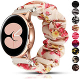 Compatible with Samsung Galaxy Watch Band 40mm 44mm 42mm Classic Scrunchies Bracelet Black Galaxy Watch 4 6 - Front View