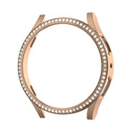 Diamond-Coated Rose Gold Case with PC Single Row Protection Compatible withSamsung Galaxy Watch 6 5 4 40mm