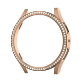 Diamond-Coated Rose Gold Case with PC Single Row Protection Compatible withSamsung Galaxy Watch 6 5 4 40mm