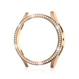 Diamond-Coated Rose Gold Case with PC Single Row Protection Compatible withSamsung Galaxy Watch 6 5 4 40mm