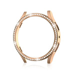 Diamond-Coated Rose Gold Case with PC Single Row Protection Compatible withSamsung Galaxy Watch 6 5 4 40mm
