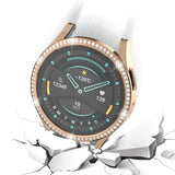 Diamond-Coated Rose Gold Case with PC Single Row Protection Compatible withSamsung Galaxy Watch 6 5 4 40mm