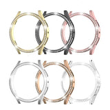 Diamond-Coated Rose Gold Case with PC Single Row Protection Compatible withSamsung Galaxy Watch 6 5 4 40mm