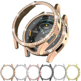 Diamond-Coated Rose Gold Case with PC Single Row Protection Compatible withSamsung Galaxy Watch 6 5 4 40mm