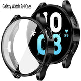 Compatible with Samsung Galaxy Watch 4 5 6 Screen Protector Case 40mm 44mm with Silicone TPU Bumper Black Galaxy Watch6 44mm
