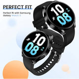 Compatible with Samsung Galaxy Watch 4 5 6 Screen Protector Case 40mm 44mm with Silicone TPU Bumper Black Galaxy Watch6 44mm