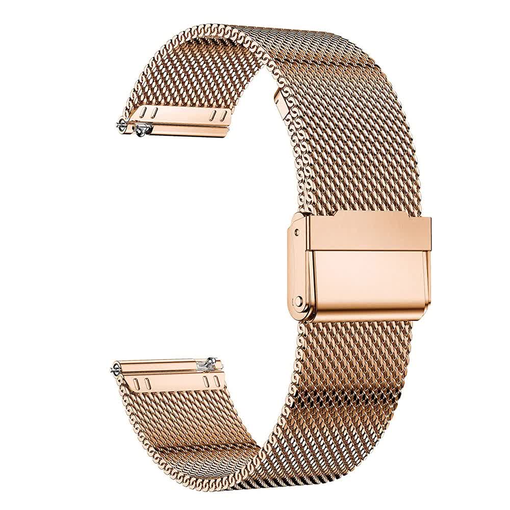 Stainless Steel Bracelet Compatible withSamsung Galaxy Watch 4 5 6 40mm 44mm Mesh Loop Bling Case Gold Set