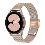 Mesh Loop Stainless Steel Strap Bling Case Gold Set Compatible withSamsung Galaxy Watch 4 5 6 40mm 44mm - Front View