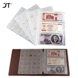 10 pcs/1 pc 3-compartment loose leaf banknote album page collector holder 1pc 3-slot 80x177mm - Front View