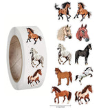 500pcs Cartoon Animal Roll Stickers Bee Horse Dog Chicken Frog Unicorn Notebook Stickers Waterproof Self-adhesive Paper with Hefe Frog - Front View
