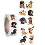 500pcs Cartoon Animal Roll Stickers Bee Horse Dog Chicken Frog Unicorn Notebook Stickers Waterproof Self-adhesive Paper with Hefe Frog