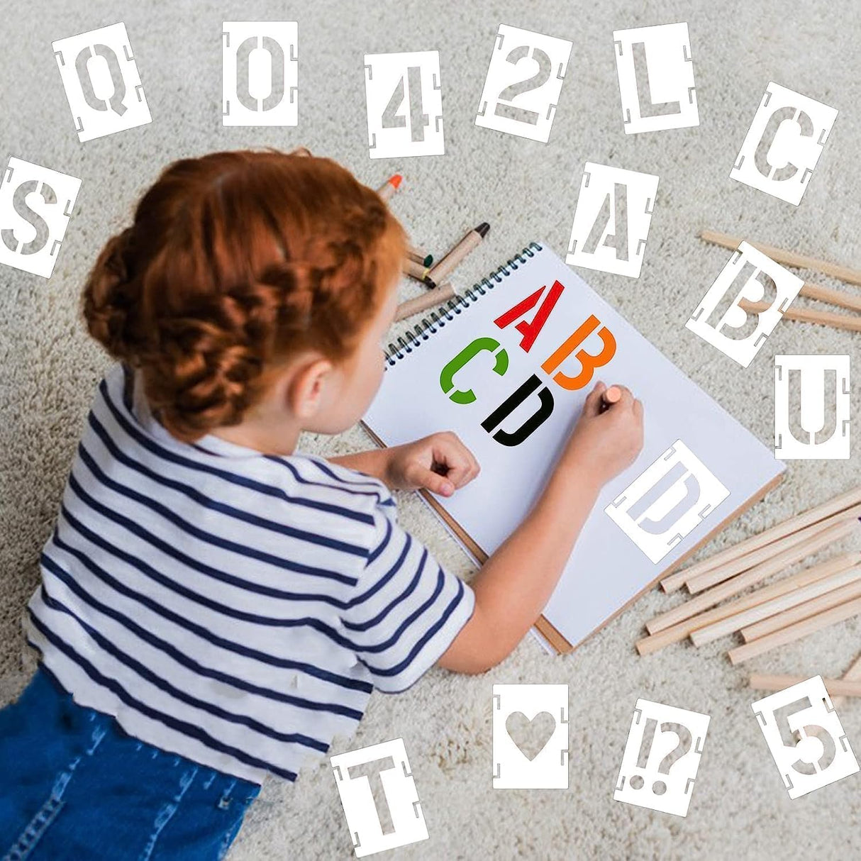 Alphabet Stencils for Capital Letters and Numbers