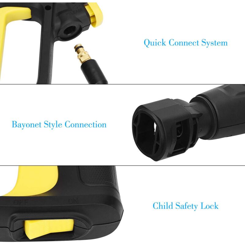 High Pressure Washer Gun Compatible with Karcher K Series, Including Car Wash Gun, Handle, Long Foam Gun and Bottle Cleaning Set