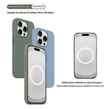 Compatible with iPhone 15 Pro Ultra Thin MagSafe Silicone Case Grey - Side View