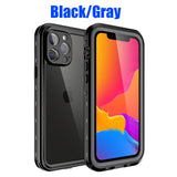 IP68 Waterproof Case for iPhone 15 14 13 12 11 Pro Max XS Max XR 7 8 Red Pepper Transparent Protection Diving Underwater Swimming Outdoor Sports Black Black i-Phone 15 Pro Max