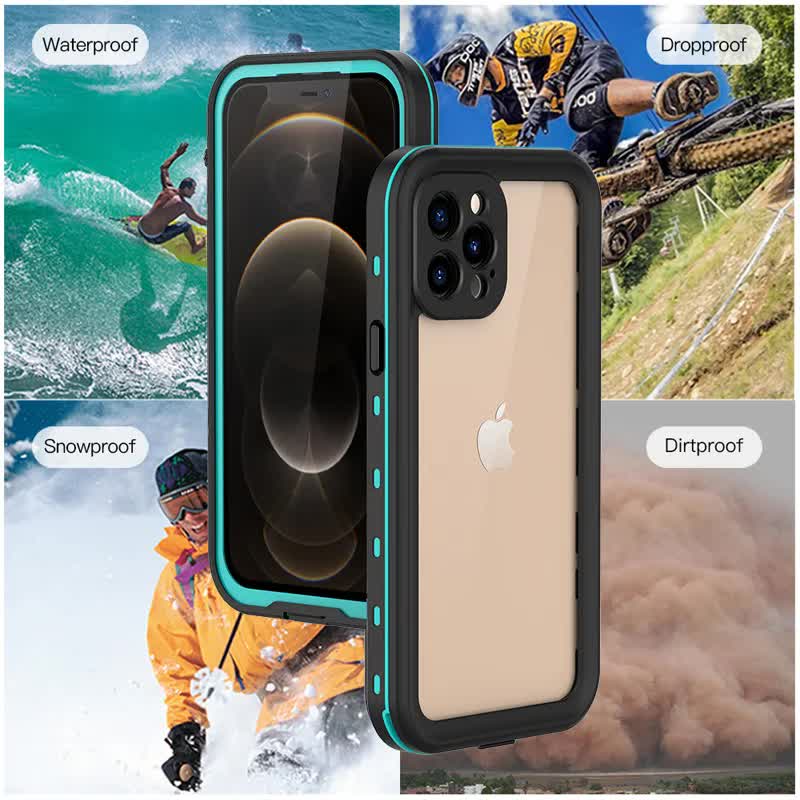 IP68 Waterproof Case for iPhone 15 14 13 12 11 Pro Max XS Max XR 7 8 Red Pepper Transparent Protection Diving Underwater Swimming Outdoor Sports Black Black i-Phone 15 Pro Max