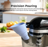 Omoiyari Silicone Flour Funnel for Kitchen Aid Stand Mixer, Food Grade BPA-Free Silicone Funnel with Easy-Pour Attachment Fits KSM150 5-Quart Tilt-Head Mixers, Mess-Free Baking Accessory (RED，Set of 3)) - Front View