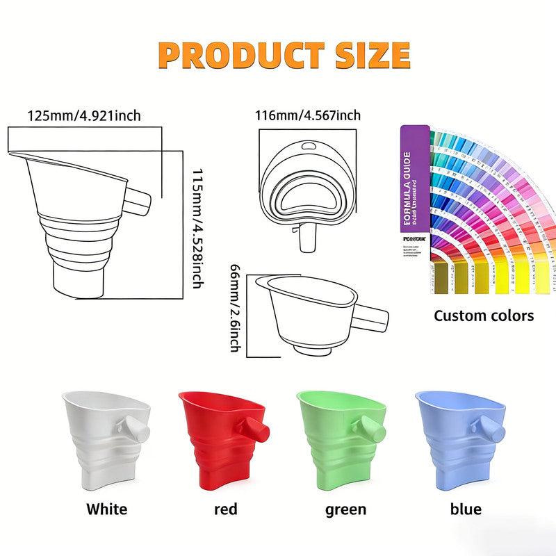 Omoiyari Silicone Flour Funnel for Kitchen Aid Stand Mixer, Food Grade BPA-Free Silicone Funnel with Easy-Pour Attachment Fits KSM150 5-Quart Tilt-Head Mixers, Mess-Free Baking Accessory (RED，Set of 3))