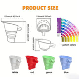 Omoiyari Silicone Flour Funnel for Kitchen Aid Stand Mixer, Food Grade BPA-Free Silicone Funnel with Easy-Pour Attachment Fits KSM150 5-Quart Tilt-Head Mixers, Mess-Free Baking Accessory (RED，Set of 3)) - 45-Degree Angle