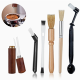 Professional Coffee Machine Cleaning Brush Set | 6-Piece Multi-functional Tool Kit | Includes Dosing Needle / Bent Cleaning Brush / Flat Cleaning Brush / Wooden Handle Cleaning Brush / Metal Handle Cleaning Brush / Bent Brush with Spoon | Suitable for dee