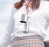 Portable Fan Handheld Mini Turbo Fan Battery ， High Speed Powerful Ice Cooling 5 Speed Adjustable Rechargeable Personal Fans for Beach Camping Travel Working （Starry Gray） - Rear View