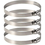 4 pcs Stainless Steel Hose Clamps - Adjustable For Fixing Flexible Hoses (141Mm-165Mm)