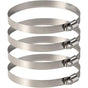 4 pcs Stainless Steel Hose Clamps - Adjustable For Fixing Flexible Hoses (141Mm-165Mm)