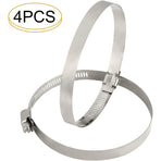 4 pcs Stainless Steel Hose Clamps - Adjustable For Fixing Flexible Hoses (141Mm-165Mm)